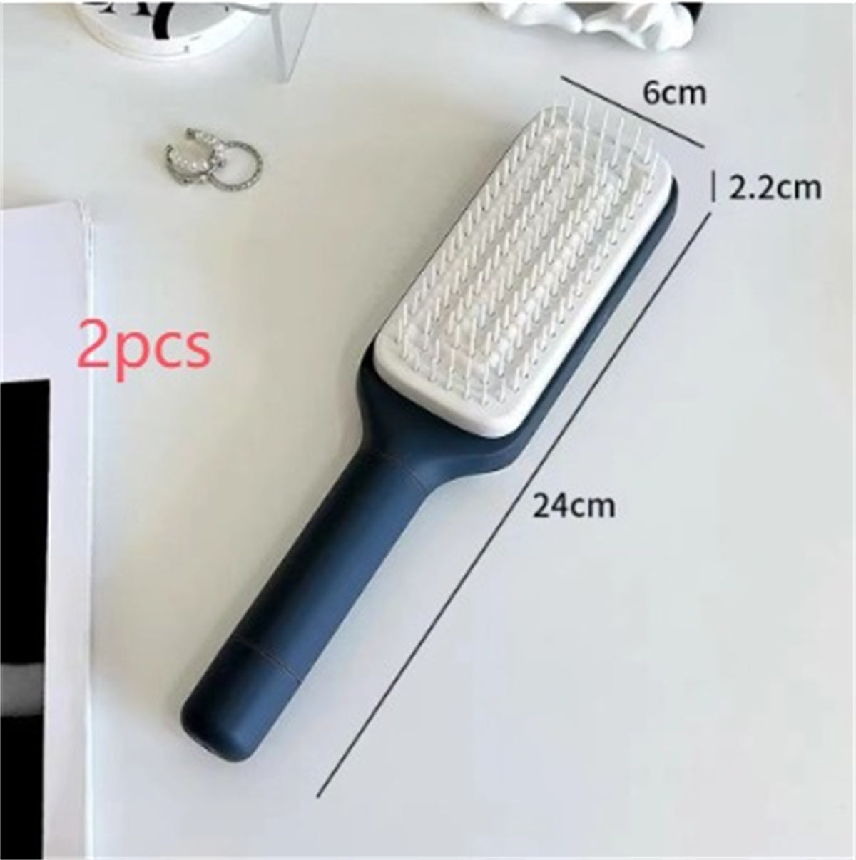 Self-Cleaning Hair Brush | Professional Anti-Static Scalp Massage Comb | Rotating & Liftable Detangling Brush