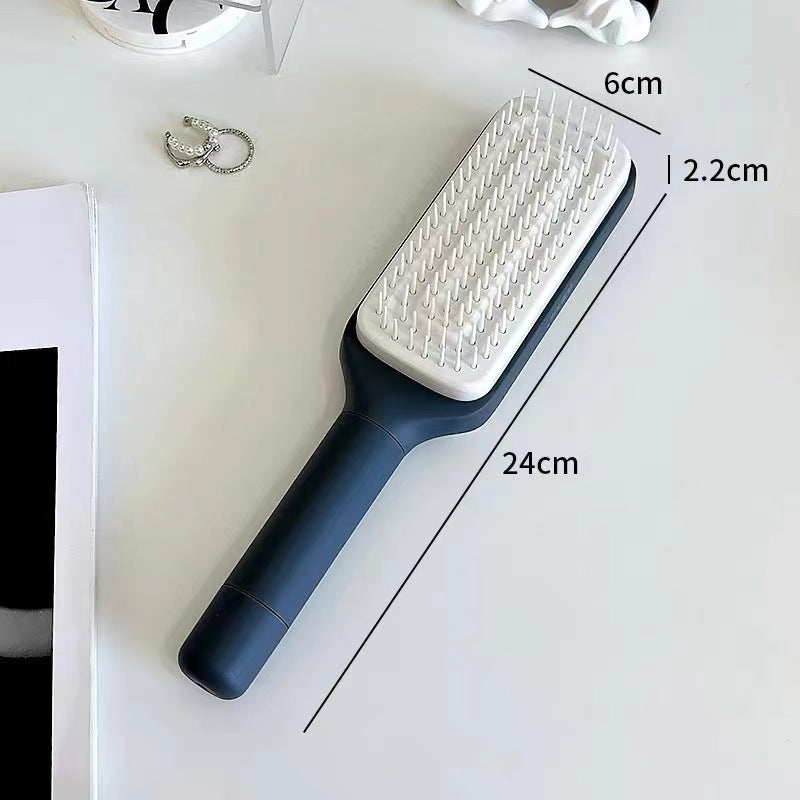 Self-Cleaning Hair Brush | Professional Anti-Static Scalp Massage Comb | Rotating & Liftable Detangling Brush