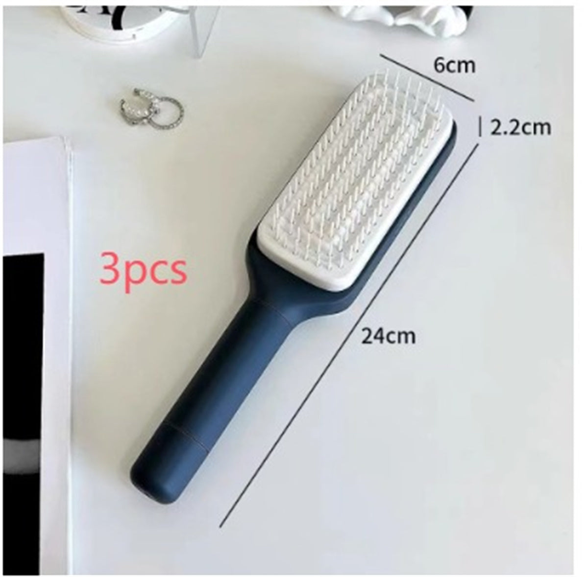 Self-Cleaning Hair Brush | Professional Anti-Static Scalp Massage Comb | Rotating & Liftable Detangling Brush